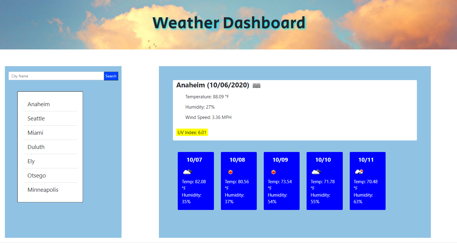 WeatherDashboard